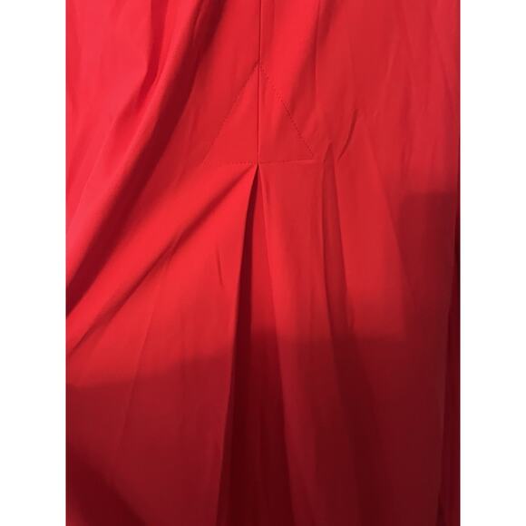 IC By Connie K Jacket Coat •L• Long Sleeve Zip Ruffle Collar Front Zip Red USA - Picture 9 of 12